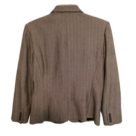CHAPS Houndstooth Blazer Womens Size 8 Black & Cream Button Career Jacket - Picture 3 of 6